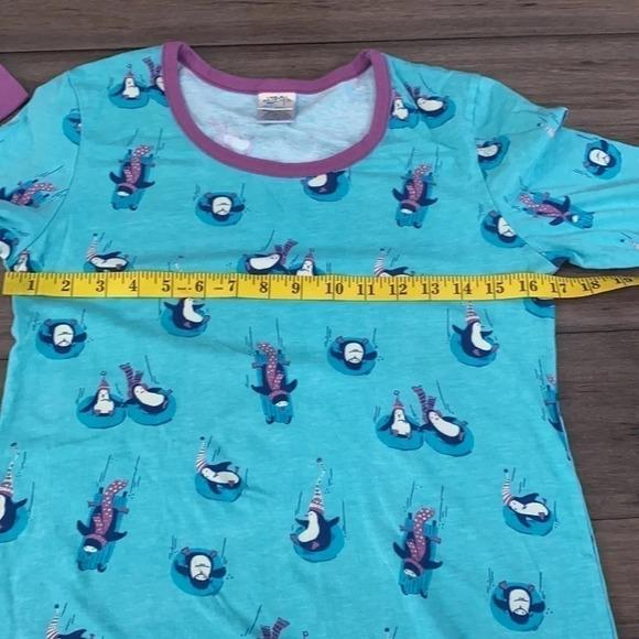 nite nite Munki munki women’s night gown medium shirt PJ penguin long sleeve - Picture 7 of 10
